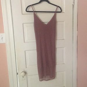 Pink v neck dress